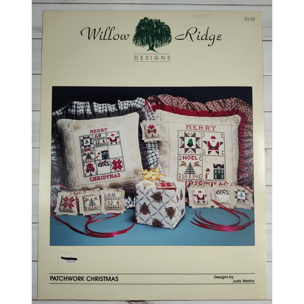 Willow Ridge Designs Patchwork Christmas Cross Stitch Pattern Santa, Snowman